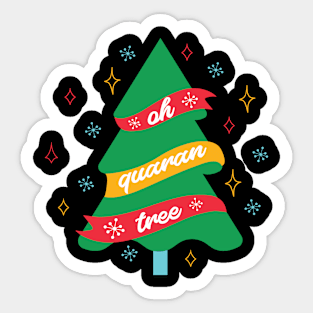 Oh Quaran Tree Funny 2020 Christmas Commemorative Sticker